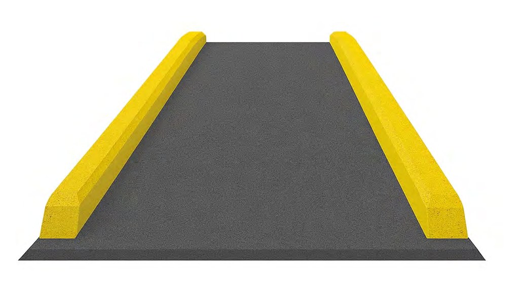 Rubber kerb and threshold ramps