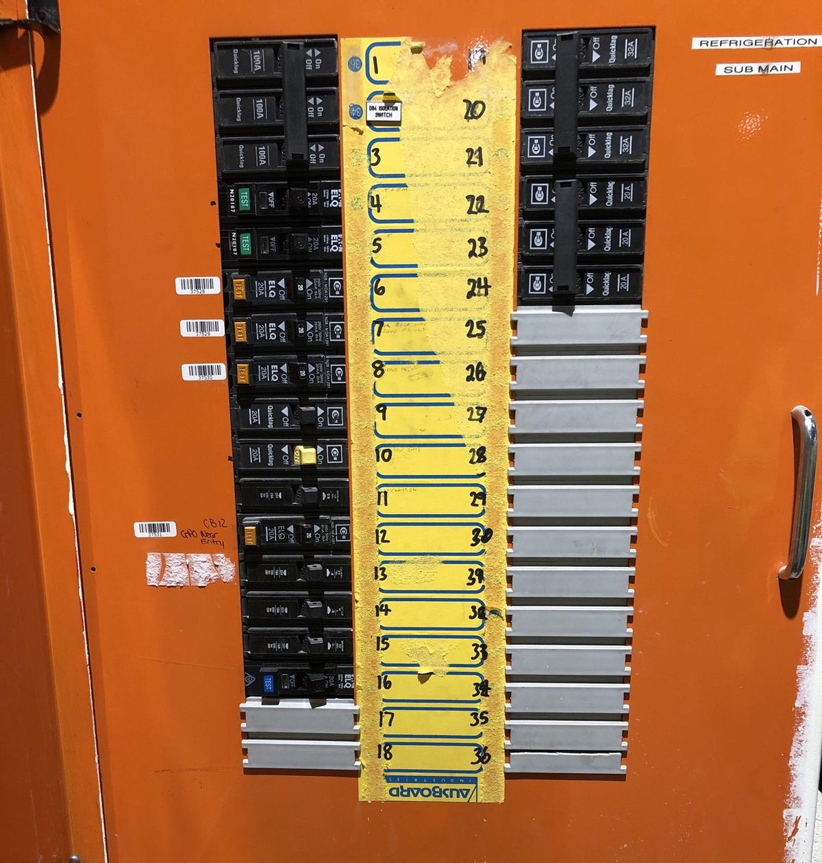The same board after upgrade, labelled